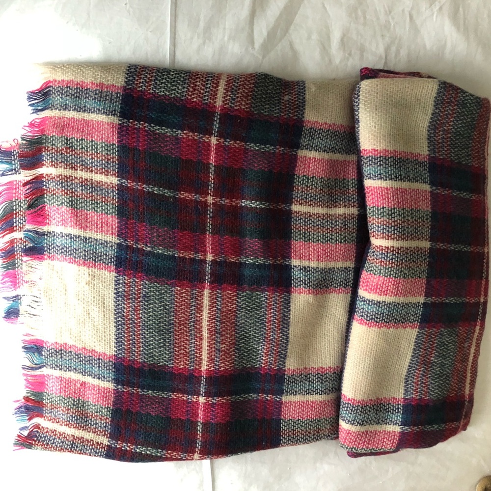 XL Plaid blanket scarf
